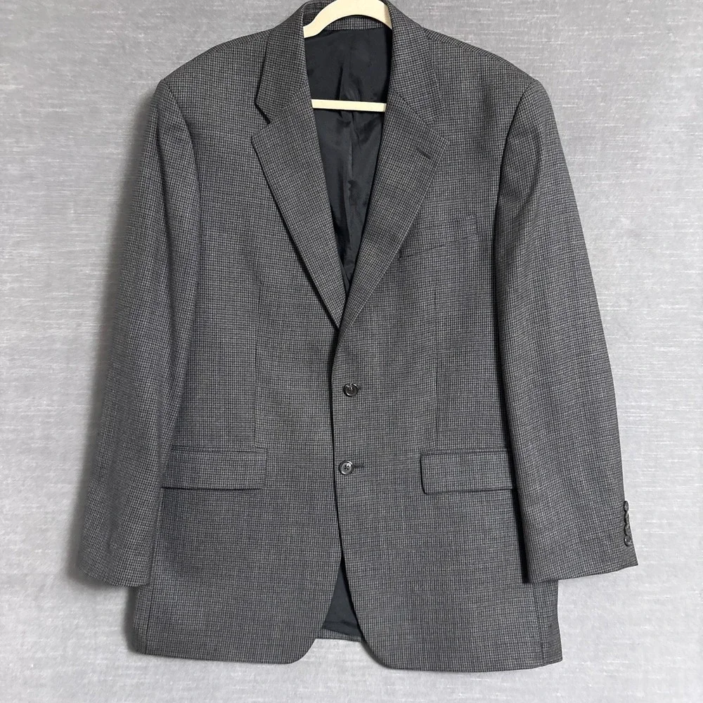 Lauren Ralph Lauren 44L Tan Multicolor Check Wool Canada Blazer Jacket Tweed